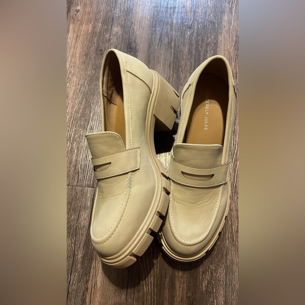 Worn once heeled loafers